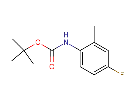 Molecular Structure of 129822-40-8 (Carbamic acid, (4-fluoro-2-methylphenyl)-, 1,1-dimethylethyl ester)