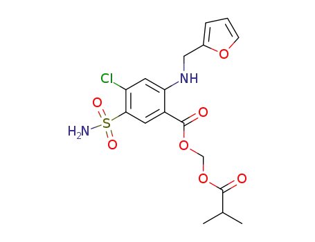 Molecular Structure of 143417-85-0 (Benzoic acid, 5-(aminosulfonyl)-4-chloro-2-[(2-furanylmethyl)amino]-,
(2-methyl-1-oxopropoxy)methyl ester)