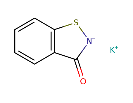 Molecular Structure of 127553-58-6 (1,2-Benzisothiazol-3(2H)-one, potassium salt)