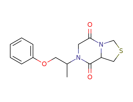 Molecular Structure of 95110-27-3 (3H-Thiazolo[3,4-a]pyrazine-5,8-dione,
tetrahydro-7-(1-methyl-2-phenoxyethyl)-)