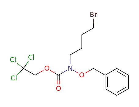 Molecular Structure of 94136-42-2 (Carbamic acid, (4-bromobutyl)(phenylmethoxy)-, 2,2,2-trichloroethyl
ester)