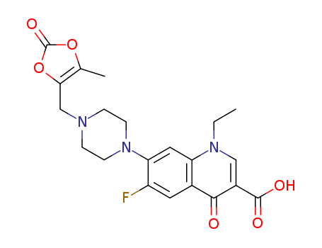 3-QUINOLINECARBOXYLIC ACID,1,4-DIHYDRO-1-ETHYL-6-FLUORO-7-(4-((5-METHYL-2-OXO-1,3-DIOXOL-4-YL)METHYL)-(PIPERAZIN-1-YL))-4-OXO-