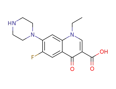1-ethyl-6-fluoro-1,4-dihydro-4-oxo-7-(1-piperazinyl)-3-quinoline carboxylic acid