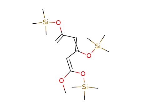 Molecular Structure of 102342-54-1 (3,9-Dioxa-2,10-disilaundeca-4,6-diene,
4-methoxy-2,2,10,10-tetramethyl-8-methylene-6-[(trimethylsilyl)oxy]-)