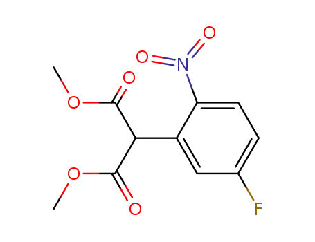 Molecular Structure of 147124-34-3 (Propanedioic acid, (5-fluoro-2-nitrophenyl)-, dimethyl ester)