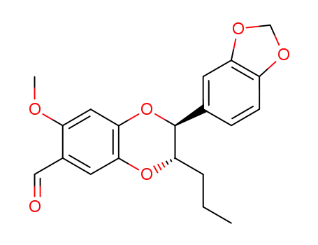 (+/-)-(2R*,3R*)-2-Propyl-6-methoxy-3-(3,4-methylenedioxyphenyl)-1,4-benzodioxan-7-carbaldehyde