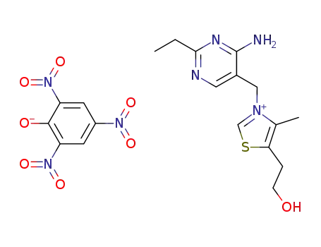 3-(2-ethyl-4-amino-pyrimidin-5-ylmethyl)-5-(2-hydroxy-ethyl)-4-methyl-thiazolium; picrate