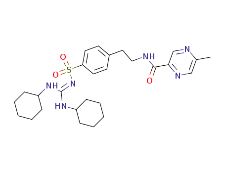 N,N'-Dicyclohexyl-N''-<4-<2-(5-methyl-2-pyrazincarboxamido)ethyl>benzolsulfonyl>guanidin