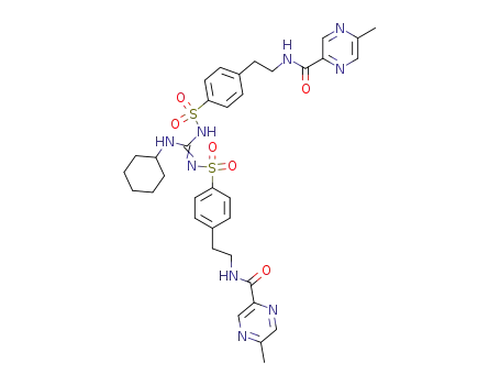 N-Cyclohexyl-N',N''-bis-<4-<2-(5-methyl-2-pyrazincarboxamido)ethyl>benzolsulfonyl>guanidin
