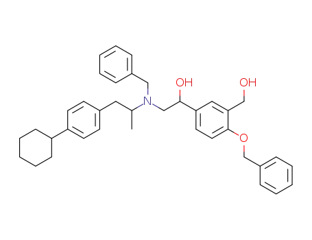 2-{Benzyl-[2-(4-cyclohexyl-phenyl)-1-methyl-ethyl]-amino}-1-(4-benzyloxy-3-hydroxymethyl-phenyl)-ethanol