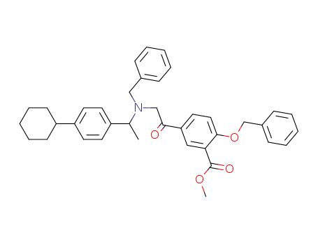5-(2-{Benzyl-[1-(4-cyclohexyl-phenyl)-ethyl]-amino}-acetyl)-2-benzyloxy-benzoic acid methyl ester