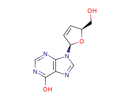 Molecular Structure of 42867-68-5 (2',3'-Dideoxy-2',3'-didehydroinosine)
