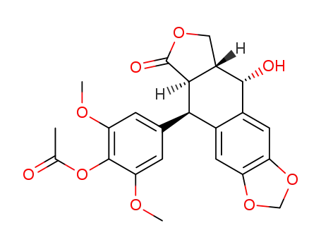 Acetic acid 4-((5R,5aR,8aR,9S)-9-hydroxy-6-oxo-5,5a,6,8,8a,9-hexahydro-furo[3',4':6,7]naphtho[2,3-d][1,3]dioxol-5-yl)-2,6-dimethoxy-phenyl ester