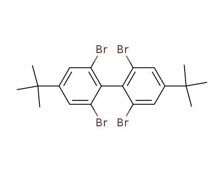 Molecular Structure of 180404-94-8 (1,1'-Biphenyl, 2,2',6,6'-tetrabromo-4,4'-bis(1,1-dimethylethyl)-)