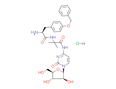 (S)-2-Amino-3-(4-benzyloxy-phenyl)-N-{1-[1-((2R,3S,4S,5R)-3,4-dihydroxy-5-hydroxymethyl-tetrahydro-furan-2-yl)-2-oxo-1,2-dihydro-pyrimidin-4-ylcarbamoyl]-1-methyl-ethyl}-propionamide; hydrochloride