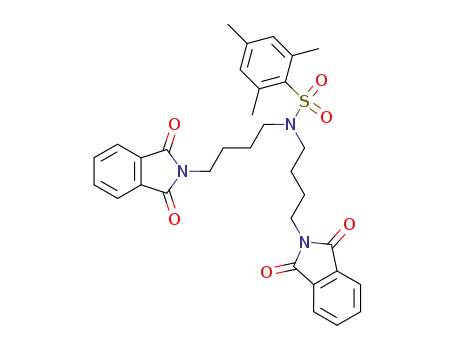Molecular Structure of 189340-71-4 (Benzenesulfonamide,
N,N-bis[4-(1,3-dihydro-1,3-dioxo-2H-isoindol-2-yl)butyl]-2,4,6-trimethyl-)