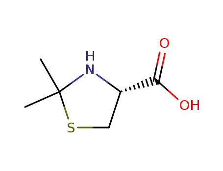 Molecular Structure of 58166-38-4 (4-Thiazolidinecarboxylic acid, 2,2-dimethyl-, (4R)-)