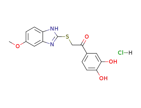 1-(3,4-dihydroxy-phenyl)-2-(5-methoxy-1H-benzoimidazol-2-ylsulfanyl)-ethanone; hydrochloride