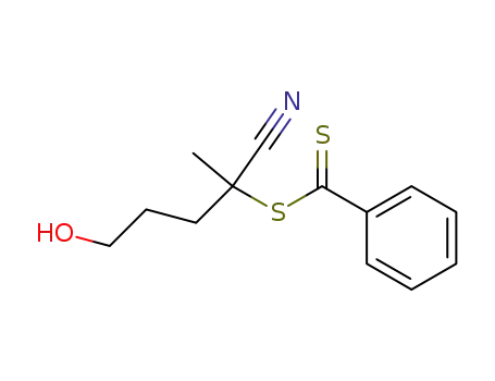 Molecular Structure of 211818-45-0 (4-CYANO-1-HYDROXYPENT-4-YL DITHIOBENZOATE)