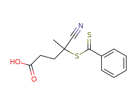 Molecular Structure of 201611-92-9 (4-CYANO-4-(THIOBENZOYLTHIO)PENTANOIC ACID)