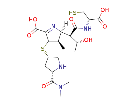 (4R,5S)-5-[(1R,2R)-1-((S)-1-Carboxy-2-mercapto-ethylcarbamoyl)-2-hydroxy-propyl]-3-((3S,5S)-5-dimethylcarbamoyl-pyrrolidin-3-ylsulfanyl)-4-methyl-4,5-dihydro-3H-pyrrole-2-carboxylic acid