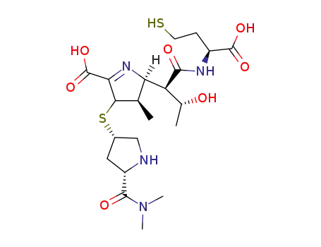(4R,5S)-5-[(1R,2R)-1-((S)-1-Carboxy-3-mercapto-propylcarbamoyl)-2-hydroxy-propyl]-3-((3S,5S)-5-dimethylcarbamoyl-pyrrolidin-3-ylsulfanyl)-4-methyl-4,5-dihydro-3H-pyrrole-2-carboxylic acid