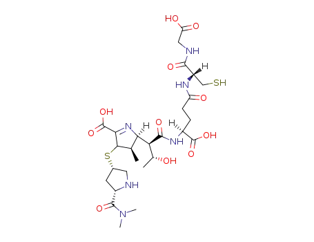 (4R,5S)-5-((1R,2R)-1-{(S)-1-Carboxy-3-[(R)-1-(carboxymethyl-carbamoyl)-2-mercapto-ethylcarbamoyl]-propylcarbamoyl}-2-hydroxy-propyl)-3-((3S,5S)-5-dimethylcarbamoyl-pyrrolidin-3-ylsulfanyl)-4-methyl-4,5-dihydro-3H-pyrrole-2-carboxylic acid