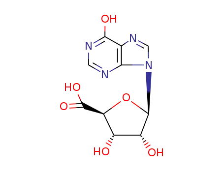 Molecular Structure of 15475-13-5 (3,4-dihydroxy-5-(6-oxo-3H-purin-9-yl)oxolane-2-carboxylic acid)