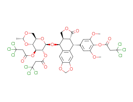 4'-O-demethyl-4'-O-(2,2,2-trichloroethoxy)carbonyl-4-O-[4,6-O-ethylidene-2,3-di-O-(2,2,2-trichloroethoxy)carbonyl-β-D-glucopyranosyl]-4-epipodophyllotoxin