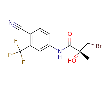 Molecular Structure of 206193-17-1 ((R)-3-broMo-N-(4-cyano-3-trifluoroMethylphenyl)-2-hydroxy-2-MethylpropionaMide)