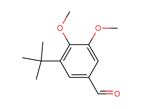 Molecular Structure of 333401-63-1 (Benzaldehyde, 3-(1,1-dimethylethyl)-4,5-dimethoxy-)