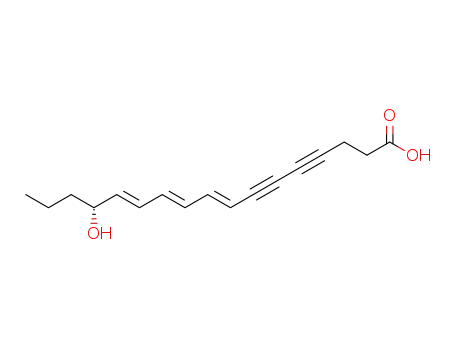 (8E,10E,12E)-(R)-14-Hydroxy-heptadeca-8,10,12-triene-4,6-diynoic acid