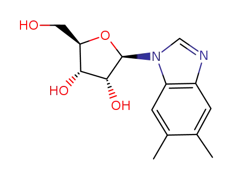Molecular Structure of 13082-84-3 (5,6-dimethyl-1-pentofuranosyl-1H-benzimidazole)