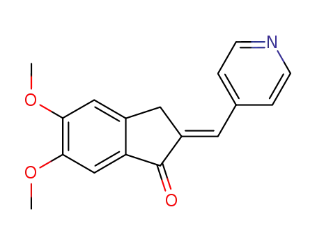 Molecular Structure of 877606-65-0 (1H-Inden-1-one, 2,3-dihydro-5,6-dimethoxy-2-(4-pyridinylmethylene)-,
(2E)-)
