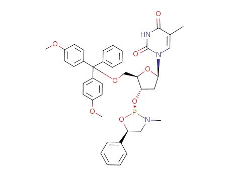 5'-O-[bis(4-methoxyphenyl)(phenyl)methyl]-3'-O-[(2S,5R)-3-methyl-5-phenyl-1,3,2-oxazaphospholidin-2-yl]thymidine