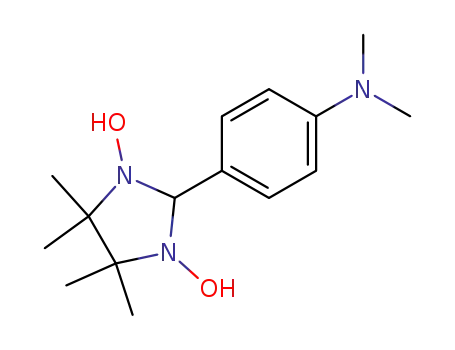 Molecular Structure of 38577-53-6 (Benzenamine,
4-(1,3-dihydroxy-4,4,5,5-tetramethyl-2-imidazolidinyl)-N,N-dimethyl-)