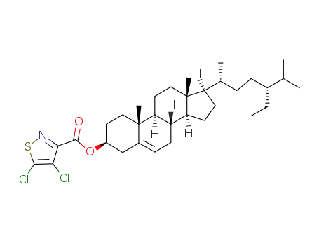 4,5-Dichloro-isothiazole-3-carboxylic acid (3S,8S,9S,10R,13R,14S,17R)-17-((1R,4R)-4-ethyl-1,5-dimethyl-hexyl)-10,13-dimethyl-2,3,4,7,8,9,10,11,12,13,14,15,16,17-tetradecahydro-1H-cyclopenta[a]phenanthren-3-yl ester