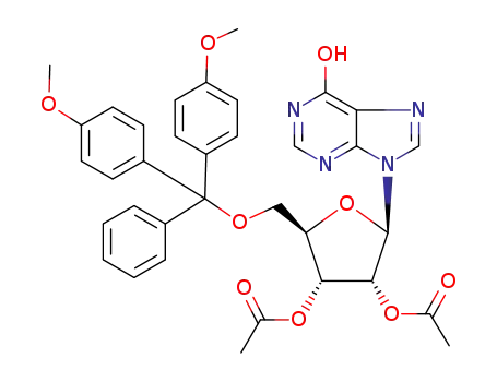 Acetic acid (2R,3R,4R,5R)-4-acetoxy-2-[bis-(4-methoxy-phenyl)-phenyl-methoxymethyl]-5-(6-hydroxy-purin-9-yl)-tetrahydro-furan-3-yl ester