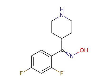 Molecular Structure of 84163-46-2 (2,4-Difluorophenyl-(4-piperidinyl)methanoneoxime)
