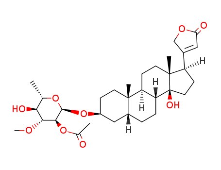 Card-20(22)-enolide,3-[(2-O-acetyl-6-deoxy-3-O-methyl-a-L-glucopyranosyl)oxy]-14-hydroxy-, (3b,5b)-