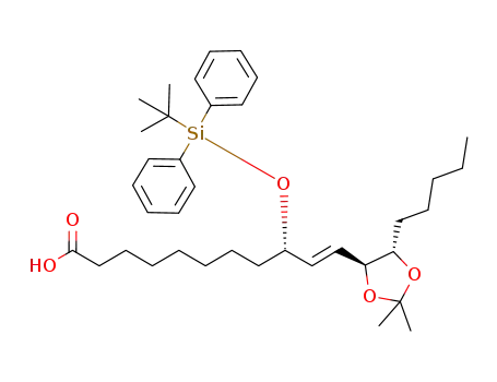 (S,E)-9-(tert-butyldiphenylsilyloxy)-11-((4S,5S)-2,2-dimethyl-5-pentyl-1,3-dioxolan-4-yl)undec-10-enoic acid