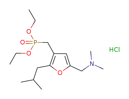2-isobutyl-3-(diethoxyphosphorylmethyl)-5-(dimethylaminomethyl)furan hydrochloride