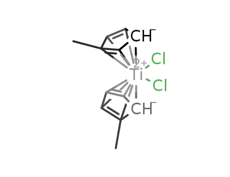 Molecular Structure of 1282-40-2 (BIS(METHYLCYCLOPENTADIENYL)TITANIUM DICHLORIDE)