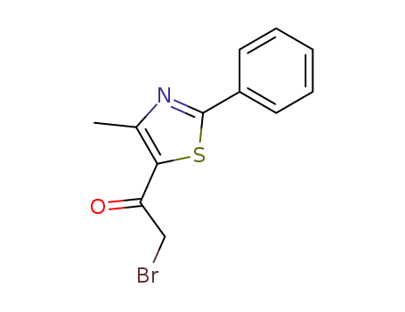 Molecular Structure of 7520-95-8 (2-BROMO-1-(4-METHYL-2-PHENYL-1,3-THIAZOL-5-YL)-1-ETHANONE)