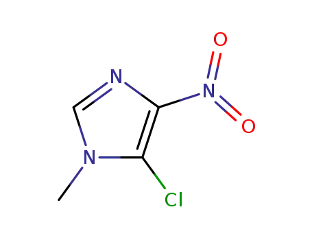 Molecular Structure of 4897-25-0 (5-Chloro-1-methyl-4-nitroimidazole)