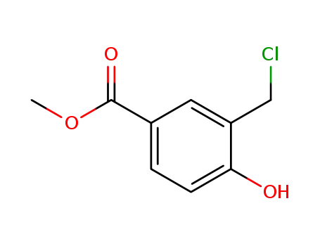 Molecular Structure of 38573-37-4 (Benzoic acid, 3-(chloromethyl)-4-hydroxy-, methyl ester)