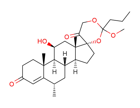 11β-hydroxy-17,21-(1-methoxybutylidenedioxy)-6α-methyl-4-pregnene-3,20-dione