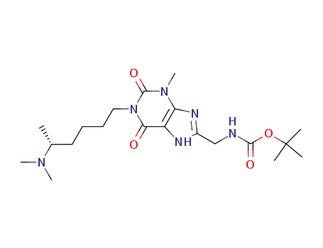 Molecular Structure of 301329-42-0 (Carbamic acid,
[[1-[(5R)-5-(dimethylamino)hexyl]-2,3,6,7-tetrahydro-3-methyl-2,6-dioxo-
1H-purin-8-yl]methyl]-, 1,1-dimethylethyl ester)
