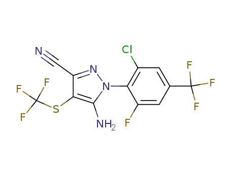 5-amino-3-cyano-1-(2-chloro-6-fluoro-4-trifluoromethylphenyl)-4-trifluoro-methylthiopyrazole
