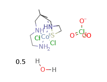 cis-dichloro-(6-methyl-6-(4-amino-2-azabutyl)-1-thia-4-azacycloheptane)cobalt(III) perchlorate* 0.5hydrate